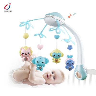 China Eco-friendly Plastic Battery Operated Toy Projection Rotation Phone Control Night Light Bed Bell Toy Baby Mobiles for sale