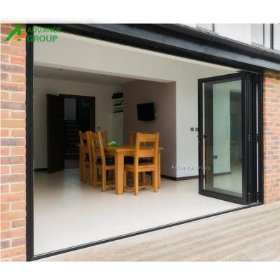 China Modern White Aluminum Accordion System Style French Folding Doors For Internal for sale