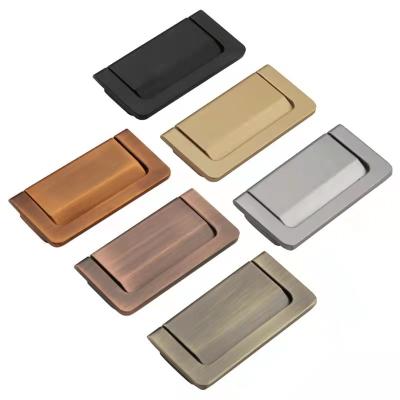 China Factory direct sale contemporary simple installation zinc alloy furniture hidden flip drawer handle for sale