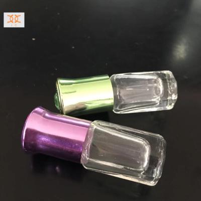 China Travel 3ml Mini Personal Care Clear Glass Metal Cap Oil Roll On Bottle Use For Essential Oil Fragrance for sale