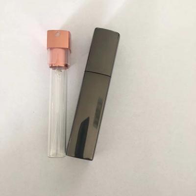 China Promotion 10ml Square Shape Rotary Twist Up Atomizer Travel Perfume Bottle Set Gray Bottle for sale