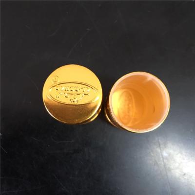 China Gold Easy Open End Capsule Lid Inserts Plastic Material 23.5*38.5mm Child Safe Aluminum Metal For Perfume for sale