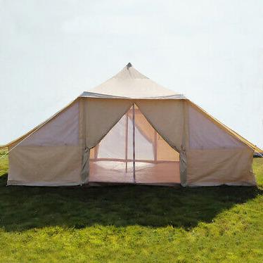 China Straight tie type luxury outdoor standard bell tent touareg glamping waterproof mildewproof family camping tents for sale for sale