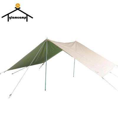 China Straight Tie Type Outdoor Cotton Canvas Tarpaulin Camping Tent Shelter Canopy For Tent for sale