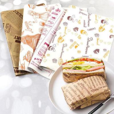 China Hamburger Bread Food Class Dish Tray Anti-oil Pad Paper Cake Grilled Oil-absorbing Paper Hamburger Baking Oil-absorbing Paper Universal Wrapping Paper for sale