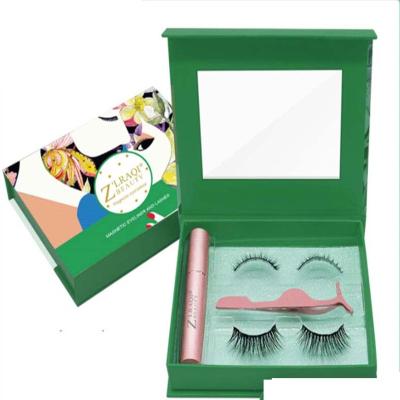 China Deep 5 Magnetic False Eyelashes Set With Mgnetic Tweezers And Eyeliner In Gift Box 2 Pairs In One Set for sale