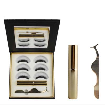 China Luxury Thick 3 Pairs 5 Piece 3D Magnets Effect False Eyelashes Set Seller With Logo Accepted Customized for sale