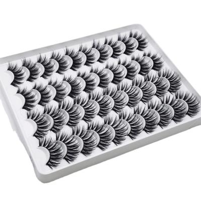 China 20 Pairs Long Magnetic Mink Eyelashes Eyelashes 3D False Eyelashes Multilayer Natural Thick False Eyelashes Wholesale for sale