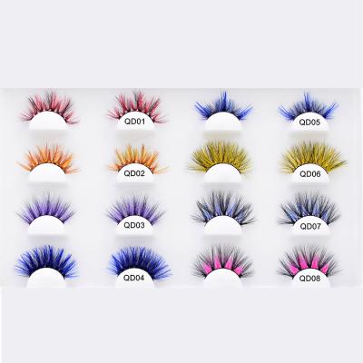 China Dramatic Dramatic Nightclubs And Party False Eyelashes 25 Mm Colored Mink Eyelash for sale