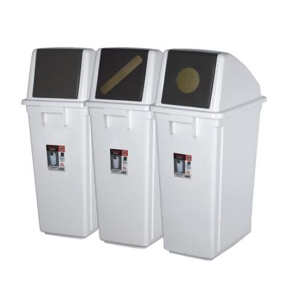 China Stored Kitchen Waste 3 Compartment Recycle Indoor Bins Box 60l for sale