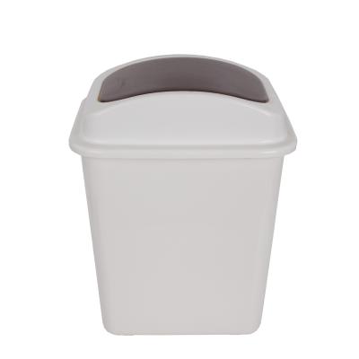 China 30l Modern Plastic Small Bathroom Kitchen Cover Swing Bins Slim Stocked Trash Can for sale