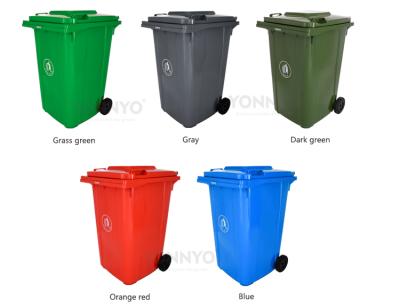 China EN840 factory 360l plastic cover rolling type rolled outdoor recycle waste bin bin with lid for sale for sale