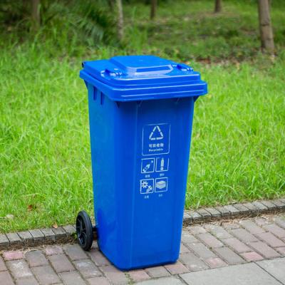 China EN840 120L Liter Cover Plastic Rolling Type Wheeled Recycle Garbage Bin Trash Can Waste Container With Lid For Sale for sale