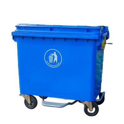 China Wholesale Sustainable 660 Liter Large Outdoor Square Bin Waste Bin With Lid for sale