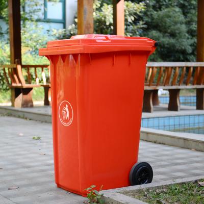 China 240l Mobile Business Stocked Recycling Waste Bins Garbage Manufacturers for sale