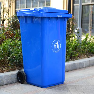 China Plastic Stocked Dust Rubbish Bins 240l On Wheels For Municipality Bin for sale