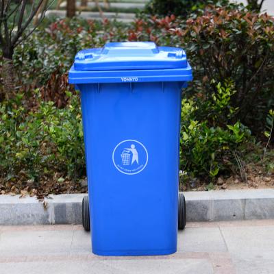 China Rolling Type Cover Wholesale Recycling Container HDPE Rubbish Bin With Cover for sale