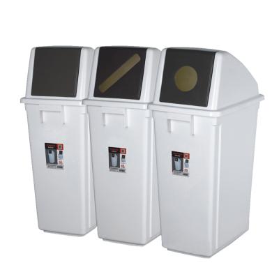 China Stocked Kitchen Trash Sorting Recycle Bins Box 60l With 3 Compartments for sale