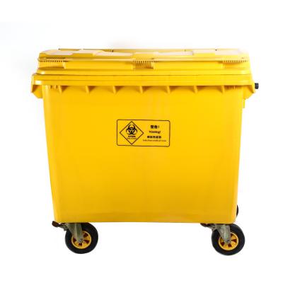 China Stocked 660l Outdoor Commercial Street Industrial Plastic Trash Can With Lid for sale