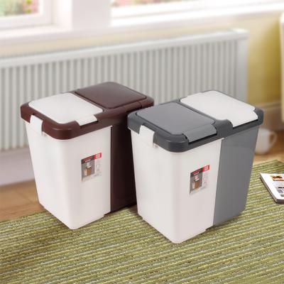 China Double Wet & Dry Indoor Plastic Small Bin Stored 10 L Recycle With Cover for sale