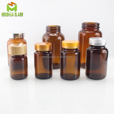 China Wholesale Amber Glass Pill Bottle Capsule Glass Bottle 60ml 75ml 100ml 120ml 150ml 250ml 300ml for sale