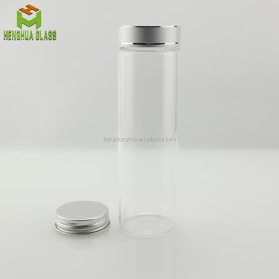 China CANDY In Borosilicate Glass Bottle Tube 200ml Glass Jar 7oz High Current Glass Bottles 47mm Diameter Screw Cap for sale