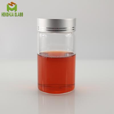 China Candy Food Honey Block 250ml 65mm High Borosilicate Glass Bottle For Food Candy Honey Jam With Screw Top for sale