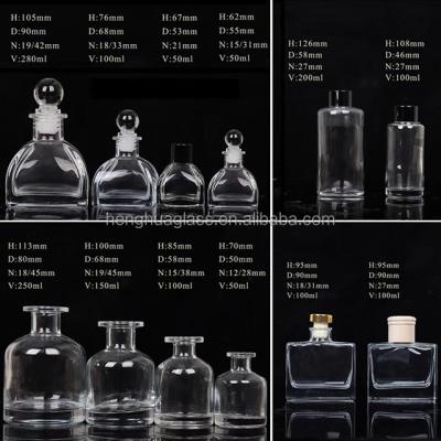 China Hot sale 50ml 100ml 150ml 200ml 250ml 300mlround personal care square reed diffuser glass bottle for China Xuzhou henghua for sale