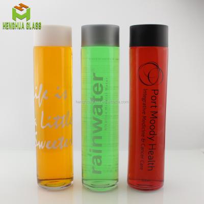 China 800ml Glass Beverage Bottle Mineral Water Voss Shape Glass Water Bottle for sale