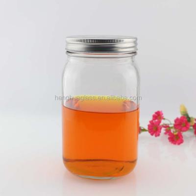 China Round Mayonnaise Glass Mason Jar 1000ml 1L 1itre 32oz Square High Quality Pickles With Honey And Jam Glass Pickle Jar With Tin Cap for sale