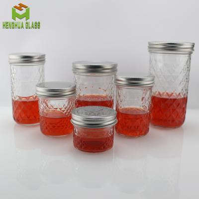 China Round Free Wide Empty Empty Pickles Jam Jar Sample100ml 200ml 250ml 300ml 350ml 500ml 600ml 750ml Glass Honey Jar With Tin Lid for sale