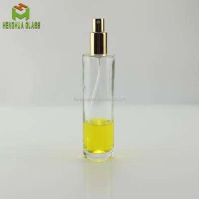 China Perfume 100ml Clear Cylindrical Perfume Glass Bottle High Quality Packing Manufacturer for sale