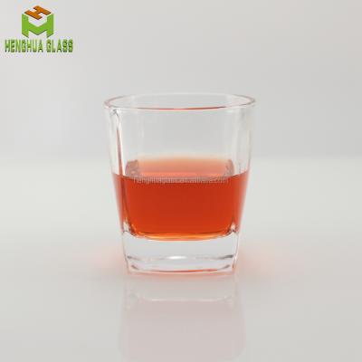 China Stocked In Stock 150ml Whiskey Shot Clear Wine Glass Beer Lead Free Distiller Glass Square Crystal Liquor Glass for sale