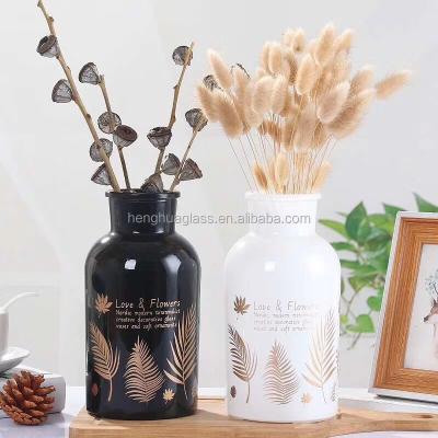 China New Customized High Quality Xuzhou Porcelain Color Wide Mouth Glass Vase Classical/Postmodern Henghua Factory For Home Decoration Hot Sale Wholesale for sale