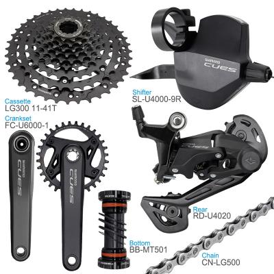 China MTB Bike SHIMANO SET U4000 Groupset For MTB Bike 1X9 Speed ​​U4000 Chain Clutch U3020 U4020 Rear Derailleur FC-U6000 Crankset LG500 Kit for sale