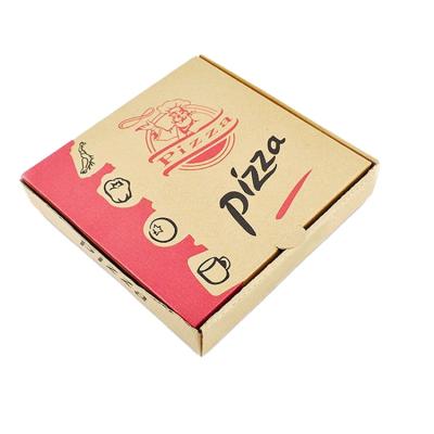 China Recyclable Small Hard Folding Fast Food Kraft Paper Pizza Paper Box Custom Recycled Brown Packaging for sale