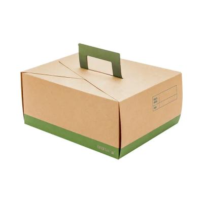 China Disposable Kraft Paper Food Boxes Easy Carry Foldable Printed Cardboard Lunch Box for sale