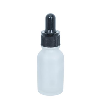 China 00431 Series Cosmetic 15ml Frosted Glass Essential Oil Skin Care Dropper Bottle for sale