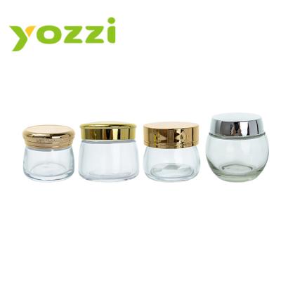 China 00412 130g Series Glass Cream Jar Cosmetic Set Thickened Cap Cosmetic Cream Jar Set for sale