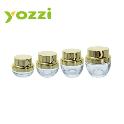 China 00410 Series 15g 20g 30g 50g Cream Cosmetic Glass Jar Thickened Cap Cosmetic Cream Jar for sale