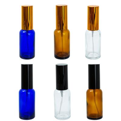 China 30ml Cosmetic 00408 Body Bottle Cosmetic 00408 Gold Series Blue, Amber, Transparent Or Black Glass Cap Dropper Bottle for sale