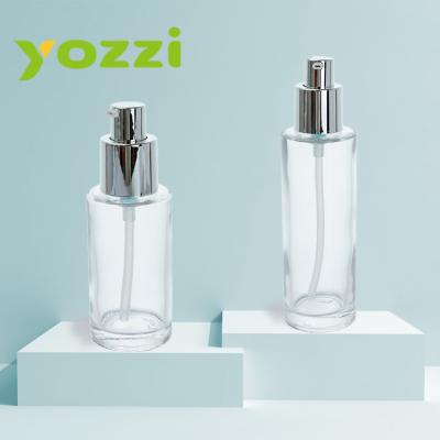 China 00381 20ml 30ml 40ml 50ml 60ml 80ml 100ml 120ml series cosmetic clear lotion bottle with silver lid for sale