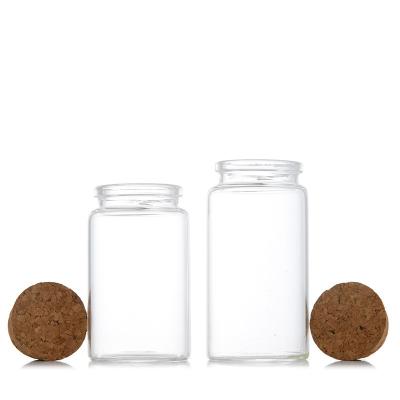 China Wishing Bottle Wide Use Cork Check Wishing Bottle Transparent Glass Storage Jar Glass Jar With Lid for sale