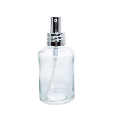 China Cosmetic In Stock 200ml Round Cosmetic Shoulder Frosted Clear Color Glass Spray Bottle For Perfume for sale