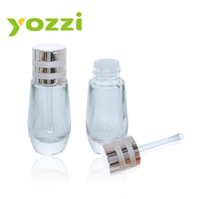 China Personal Care Cosmetic Essential Oil e Serum Clear Frosted 20ml Clear Frosted Glass Dropper Bottle for sale