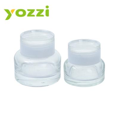 China 00393 30g 50g Series Cream Cosmetic Glass Jar Thickened Cap Cosmetic Cream Jar for sale