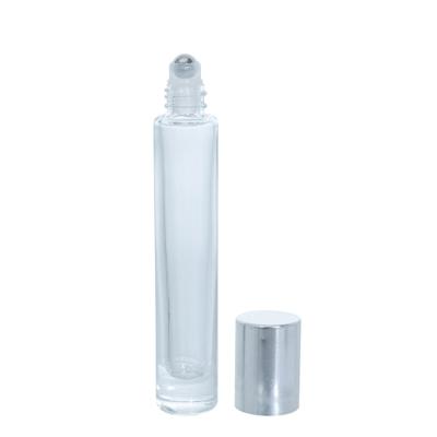 China 00439 10ml Series Cosmetic Clear Glass Roll On Bottle With Lid for sale