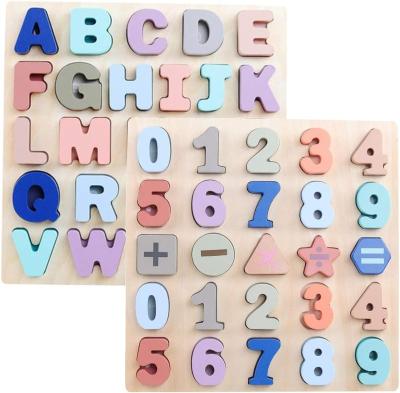 China STUFFED Wooden Number Puzzles Board Montessori Education Preschool Educational Early Learning Puzzle For Toddlers Montessori Materials for sale