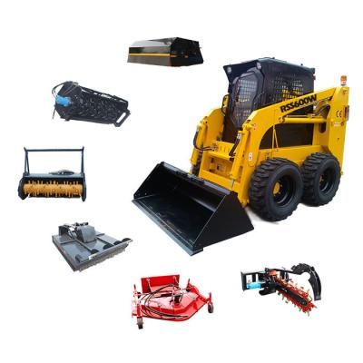 China Hotels Front End Loader Mini Tracked Wheel Skid Steer Loader With Mulcher / Bucket Attachments for sale