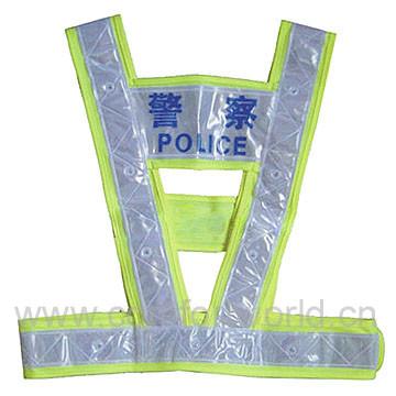 China Promotion Colorful Traffic Belt Reflective Safety Vests For Police , Green Color for sale